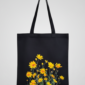 yellow flower canvas tote bag