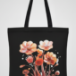 orange flower canvas tote bag