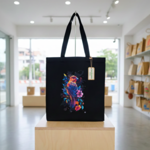 neon bird tote bag