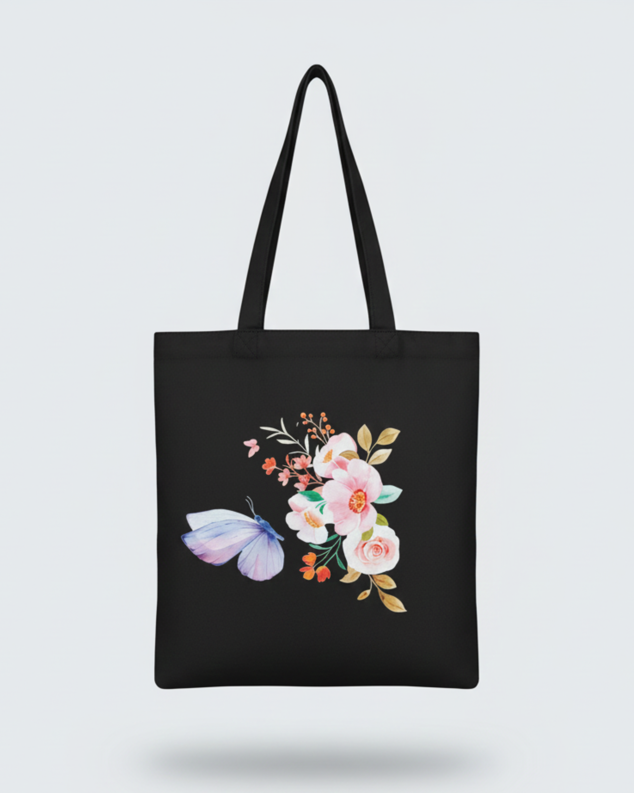 women’s canvas tote bag with butterfly print