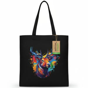 canvas tote bag for women neon design black