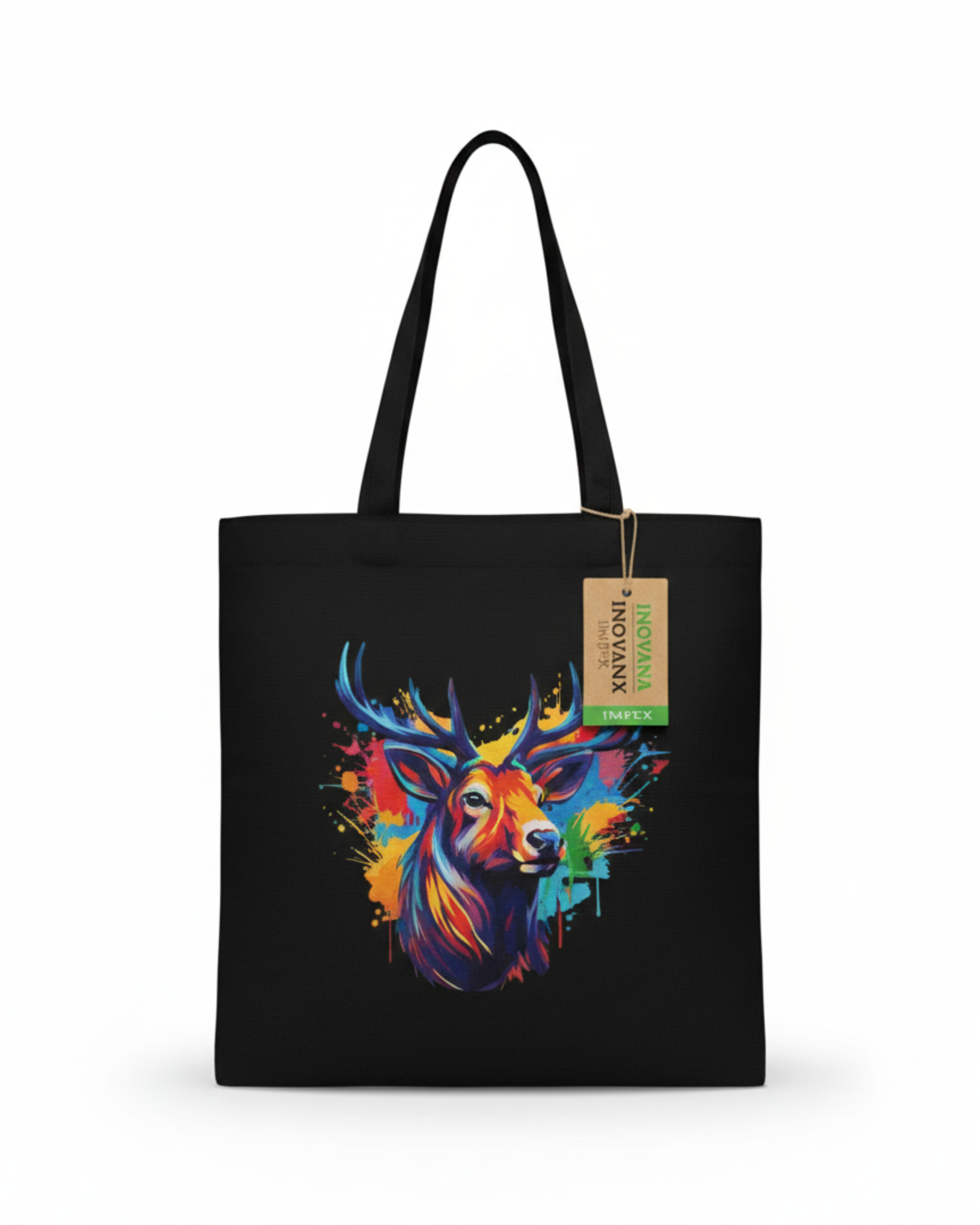 canvas tote bag for women neon design black